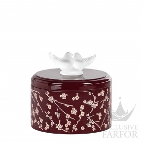 10725400 Lalique Fleurs Cerisier Шкатулка "Лакированное дерево - Красный" 11,8см