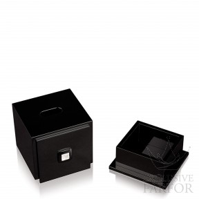 11191602 Lalique Masque de Femme Коробка для салфеток "Черный лак" 18см