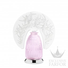 10802600 Lalique Hirondelles Настольная лампа "Розовый" 34x28x13см