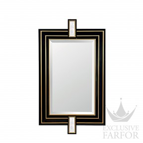 75115001 Lalique Dragon Зеркало "Сатинированная золочением сталь, черный лак" 138x96см