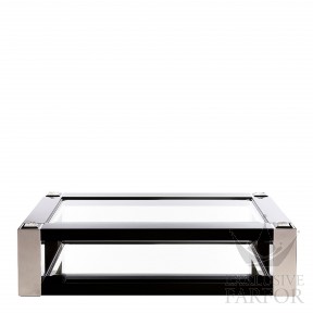 10293610 Lalique Masque de Femme Журнальный столик "Черный лак, полированная сталь" 180x110x45см