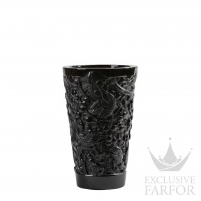 10732300 Lalique Merles et Raisins Ваза "Черный" 22,2см