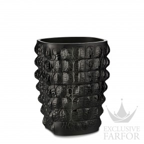 10758100 Lalique Croco Ваза "Черный" 26,5см