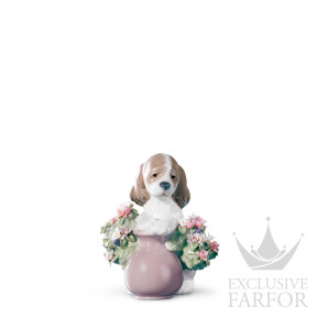 01006574 Lladro Animal Kingdom "Like cat and dog"Статуэтка "Возьми меня домой!" 11 x 9см