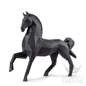 01009796 Lladro Animal Kingdom "Origami" Статуэтка "Лошадь (Черный)" 41 х 50см