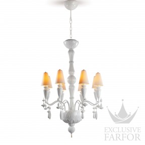 01023798 Lladro Ivy & Seed Люстра на 8 свечей (белый) 123 х 70см