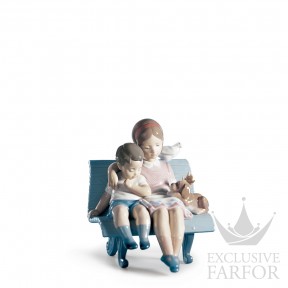 01006446 Lladro Childhood & Fairy Tales "Sweet Moments"Статуэтка "На скамейке в парке" 16 x 15см