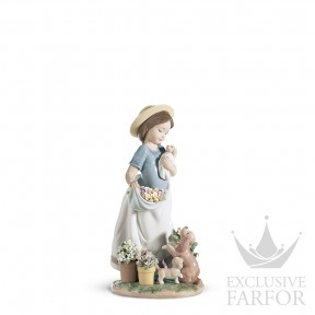 01006907 Lladro Childhood & Fairy Tales "In my garden"Статуэтка "Суета в саду" 22 x 12см
