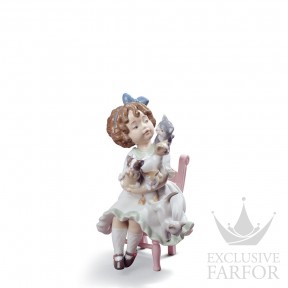 01008689 Lladro Childhood & Fairy Tales "With my pets"Статуэтка "Моя маленькая семья" 22 x 13см