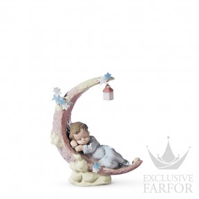 01006479 Lladro Family Stories "Birth"Статуэтка "Спящий на Луне" 18 x 15см