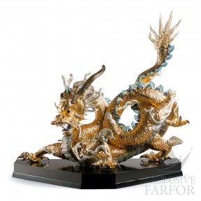 01001973 Lladro High Porcellaine (Лимитированная серия на 300 пред.)Статуэтка "Золотой дракон" 74 x 70см