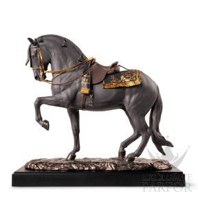 01002041 Lladro High Porcellaine (Лимитированная серия на 399 пред.) Статуэтка "Испанская лошадь (Черный)" 44 х 50см
