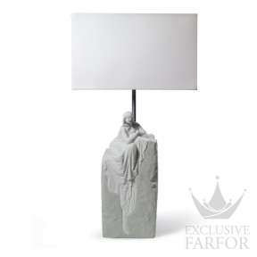 01008551 Lladro Figurative Лампа настольная "Созерцание I (серый)" 57 х 30см