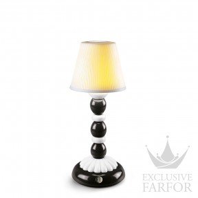 01023763 Lladro Firefly Лампа настольная "Пальма (черный / белый)" 30 x 12см