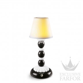 01023763 Lladro Firefly Лампа настольная "Пальма (черный / белый)" 30 x 12см