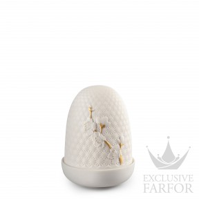 01023989 Lladro Dome Лампа настольная "Вишневые цветы (белый / золотой)" 15 х 11см