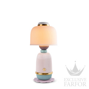 01024477 Lladro Kokeshi Лампа настольная "Кокеши (розовый / голубой / золотой)" 27 х 12см