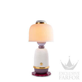 01024479 Lladro Kokeshi Лампа настольная "Кокеши (бежевый / фиолетовый / золотой)" 27 х 12см