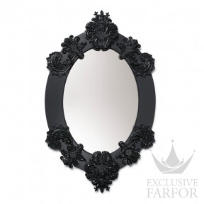 01007772 Lladro Mirrors (Лимитированная серия) Зеркало овальное с рамкой (черный) 93 x 58см