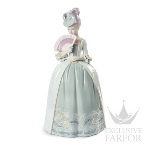 01009201 Lladro Romanticism "Ladies"Статуэтка "Фарфоровые поцелуи (синий)" 63 x 30см