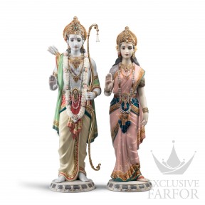 01001963 Lladro Spirituality "The Spirit of India" (Лимитированная серия на 1800 пред.)Статуэтка "Рама и Сита" 47 х 30см