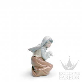 01005484 Lladro Spirituality "Christianity"Статуэтка "Пастушка с ягненком" 14 x 8см