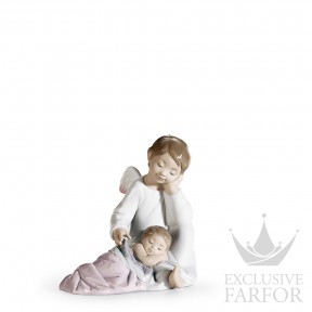 01008549 Lladro Spirituality "Angels"Статуэтка "Мой ангел хранитель (розовый)" 14 x 14см