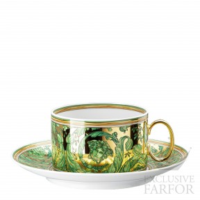 19335-409959-14640 Rosenthal Versace Medusa Garland "Green" Чашка чайная с блюдцем 0,2л