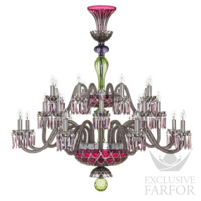 Люстра на 24 свечей "Фланель-серый, Шартрёз-зеленый, Аметист" 130 x 120см