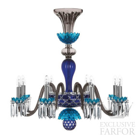 Люстра на 8 свечей "Фланель-серый, Лазурный, Темно-синий" 87 x 80см