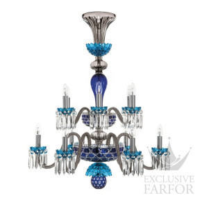 Люстра на 12 свечей "Фланель-серый, Лазурный, Темно-синий" 105 x 80см