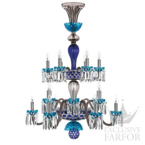 Люстра на 18 свечей "Фланель-серый, Лазурный, Темно-синий" 110 x 80см