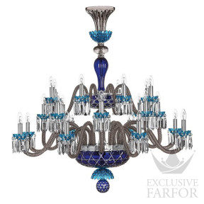 Люстра на 24 свечей "Фланель-серый, Лазурный, Темно-синий" 130 x 120см