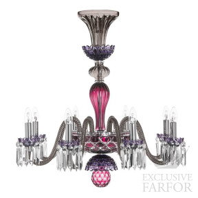 Люстра на 8 свечей "Фланель-серый, Аметист, Пурпурный" 87 x 80см