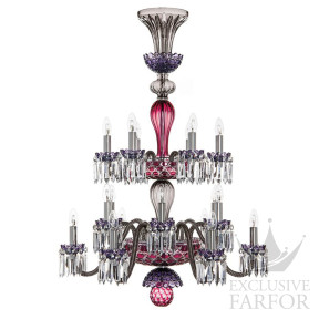 Люстра на 18 свечей "Фланель-серый, Аметист, Пурпурный" 110 x 80см