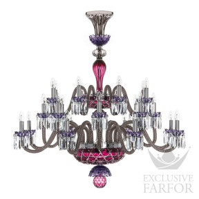 Люстра на 24 свечей "Фланель-серый, Аметист, Пурпурный" 130 x 120см