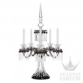 3T05250S0 St. Louis Arlequin Канделябр на 5 свечей "Фланель-серый, Черный, Прозрачный сатинированный кристалл" 76 x 48см