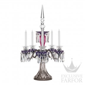 3V05250J0 St. Louis Arlequin Канделябр на 5 свечей "Фланель-серый, Аметист, Пурпурный" 76 x 48см
