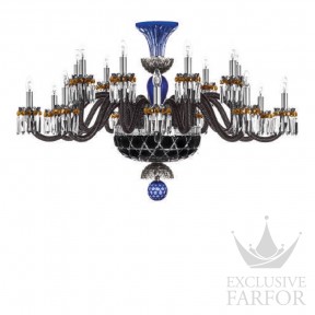 6R1811060 St. Louis Arlequin Horizontal Люстра на 18 свечей "Фланель-серый, Темно-синий, Черный" 105 x 80см