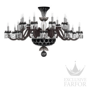 Люстра на 18 свечей "Фланель-серый, Черный, Прозрачный сатинированный кристалл" 105 x 80см