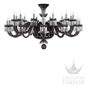 Люстра на 24 свечей "Фланель-серый, Черный, Прозрачный сатинированный кристалл" 110 x 80см