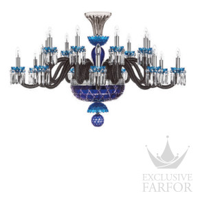 Люстра на 18 свечей "Фланель-серый, Лазурный, Темно-синий" 105 x 80см