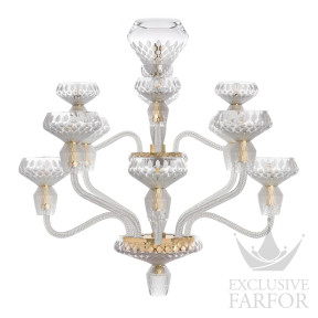 Люстра на 12 свечей "Золотой, сатинированный хрусталь" 125 x 85см