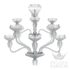 Люстра на 12 свечей "Хромированный, сатинированный хрусталь" 125 x 85см