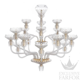 Люстра на 18 свечей "Золотой, сатинированный хрусталь" 105 x 115см