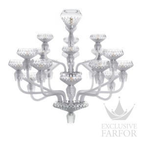 Люстра на 18 свечей "Хромированный, сатинированный хрусталь" 105 x 115см