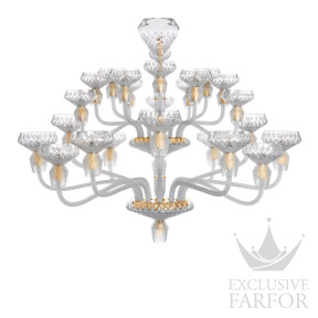 Люстра на 24 свечей "Золотой, сатинированный хрусталь" 110 x 135см