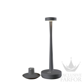 Настольный подсвечник с перезаряжаемой светодиодной лампой "Серый" 30х9,5см