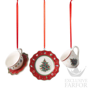 Украшение "Набор посуды" (Красный) 7см, 3шт.