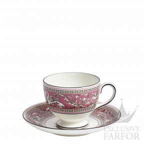 1070850 Wedgwood Florentine Fuchsia Чашка чайная с блюдцем 174мл